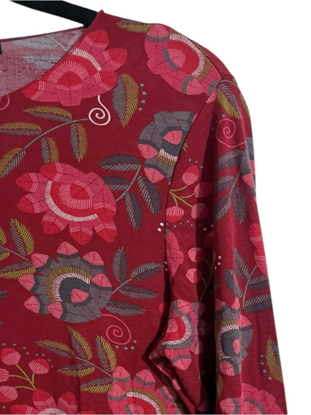 Gudrun Sjoden Micromodal Floral Crewneck Long Sleeve Tee Small